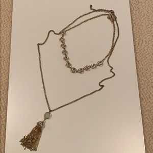 Gold and rhinestone necklace set